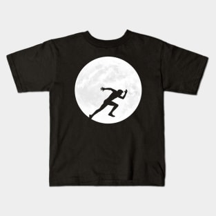 Runner Silhouette in Full Moon Kids T-Shirt